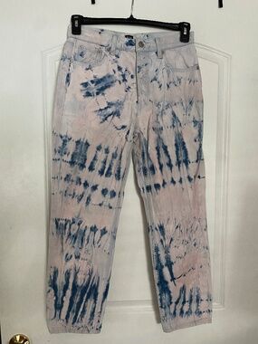 Gap pink blue tie dyed cheeky straight leg jeans size 4